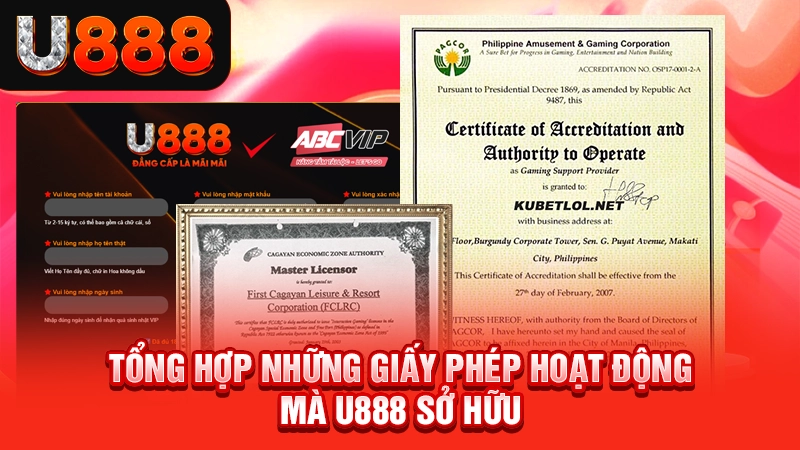 Truy Cập Trang Chủ Nhà Cái Uy Tín Số 1 Châu Á 12 Tổng hợp những giấy phép hoạt động mà U888 sở hữu